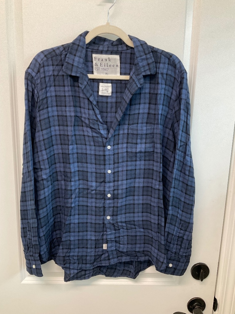 Frank & Eileen Eileen Plaid Flannel Button-Up Shirt - Blue & Black - Size XL